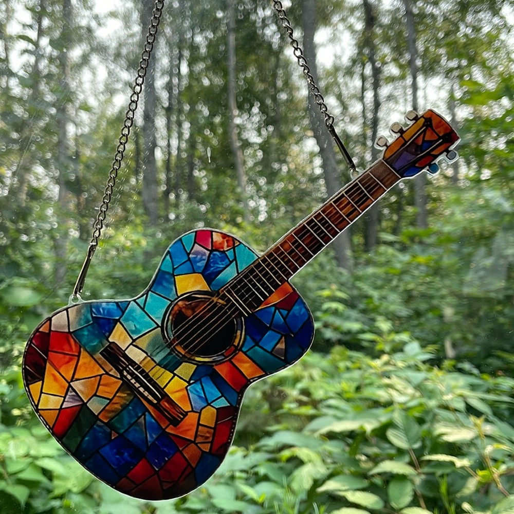 Suncatcher Acrylic Guitar Home Decor Musician Christmas Gift New
